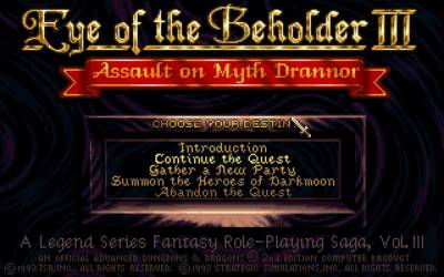 Eye of the Beholder 3: Assault on Myth Drannor бесплатно скачать на пк