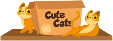 1001 Jigsaw. Cute Cats Логотип